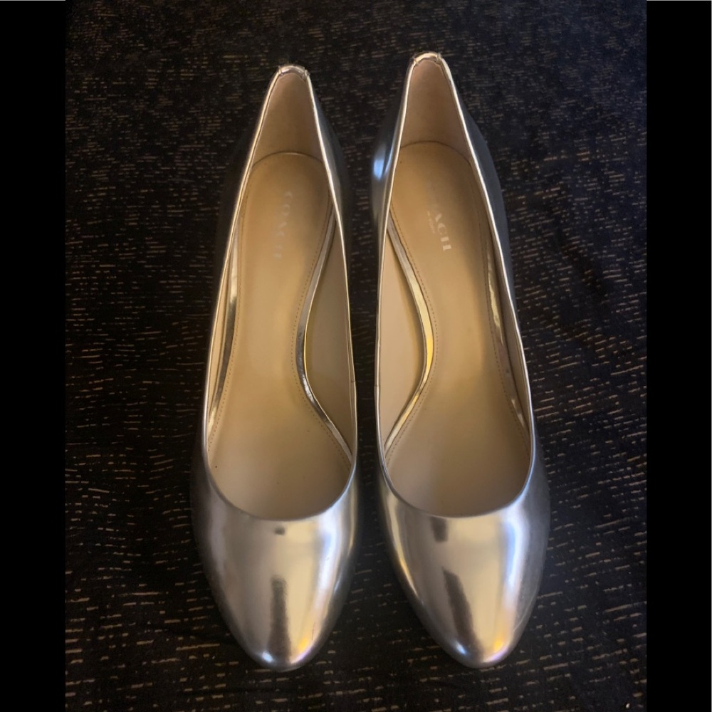 Coach silver heels